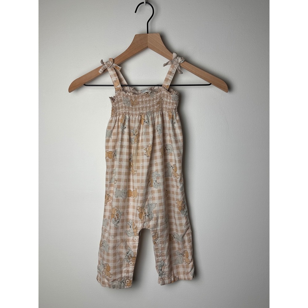 Disney Baby‎ Lady and the Tramp Romper 18M Gingham Check Puppy Sleeveless
